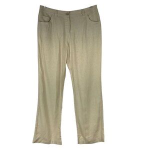 ELLEN ORTON - WOMEN'S LARGE - BEIGE LINEN BLEND PANTS